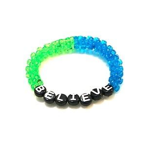 2/$12 Blue and Green “Believe” Bracelet